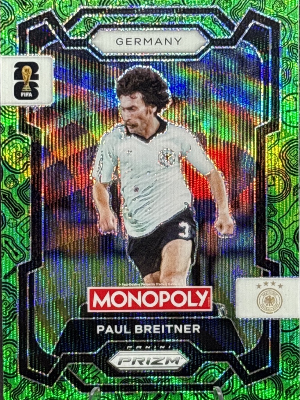 Panini Prizm Monopoly Paul Breitner Soccer Card - Green Shimmer Prizm